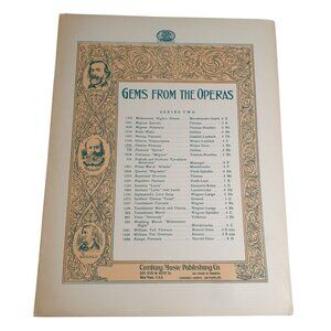 Oberon Fantasie Vintage Century Music Publishing 1909 Gems Operas Sheet Music
